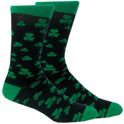 Black Socks with Green Shamrocks