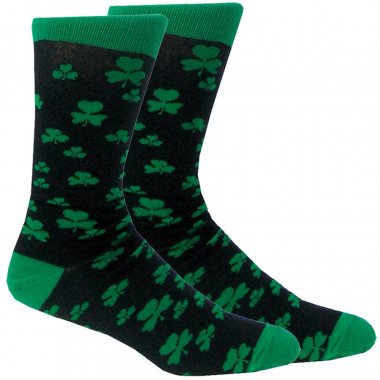 Chaussettes Noires avec Trèfles Verts