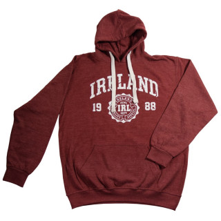 Distressed Bordeaux Ireland Hooded Jumper