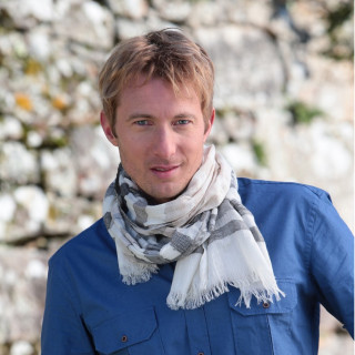Out of Ireland Ecru & Beige Striped Scarf