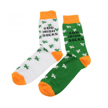 Green & Orange Shamrock Socks