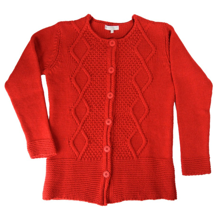 Cardigan Long Rouge Out of Ireland