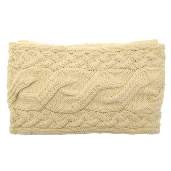 Echarpe Mérinos Torsade Naturel Inis Crafts