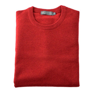 Best Yarn Red Lambswool Sweater Round Neck