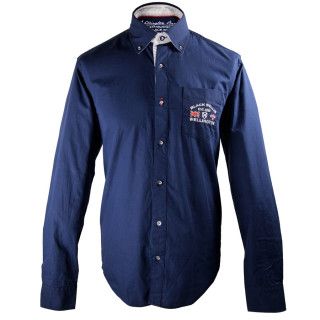 Black Wellis Button Collar Navy Shirt