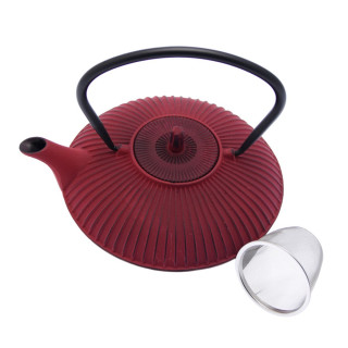 Cast Iron Teapot Red Enamel 0.8L