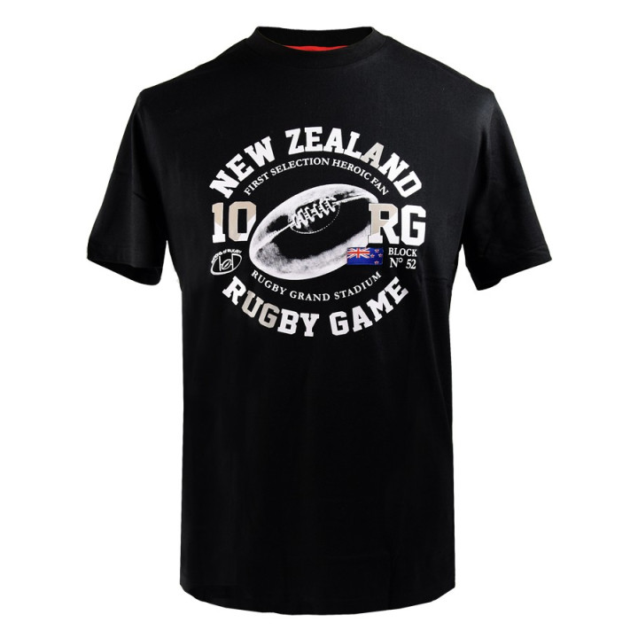 T-Shirt New Zealand Noir Nations of Rugby