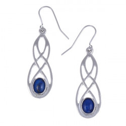 Celtic Lapis Blue Tin Earrings