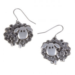 Tin Earrings Swirly Sheep