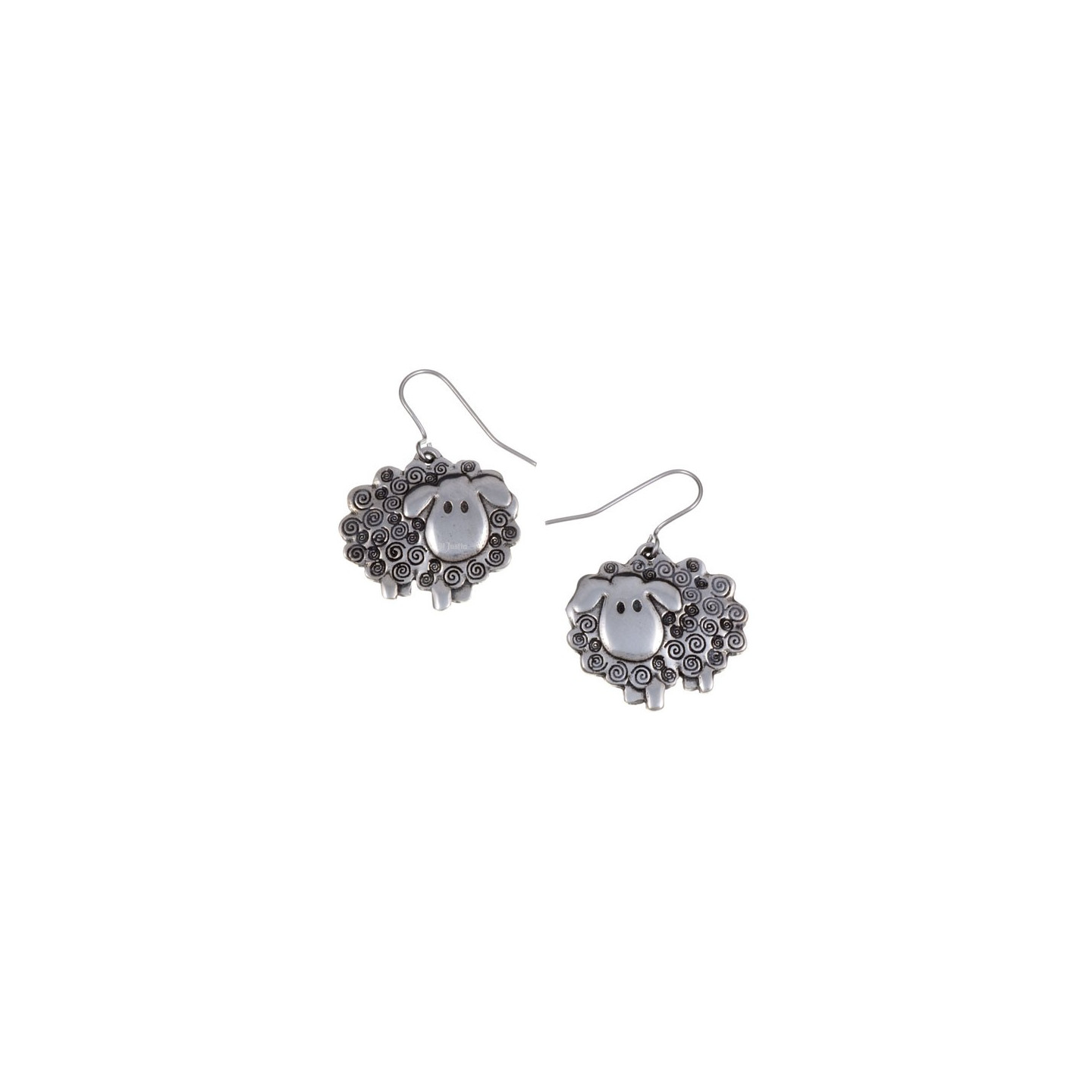 Boucles d'oreilles en étain Swirly Sheep