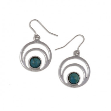 Boucles d'oreilles en étain Pierre Turquoise