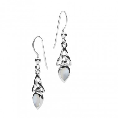 Boucles d'Oreilles Argent Celtique Gris Perle