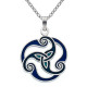 Triskele Blue Enamel Necklace