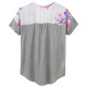 T-shirt Blanc & Gris Imprimé Fleurs Tom Joule