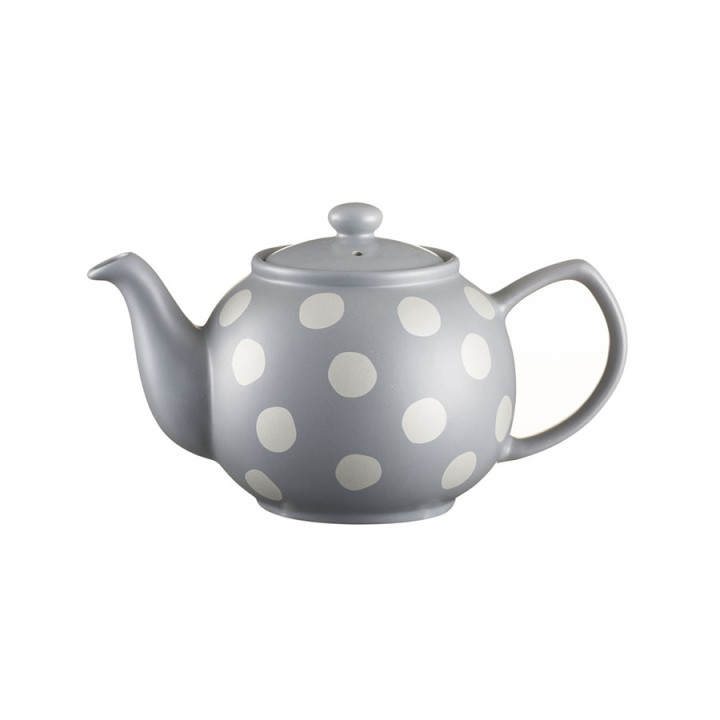 Silver Spotted Teapot Sandstone 2 Mugs 450ml