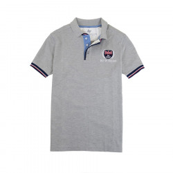 Out Of Ireland Mottled Grey Stitched Knit Polo Shirt