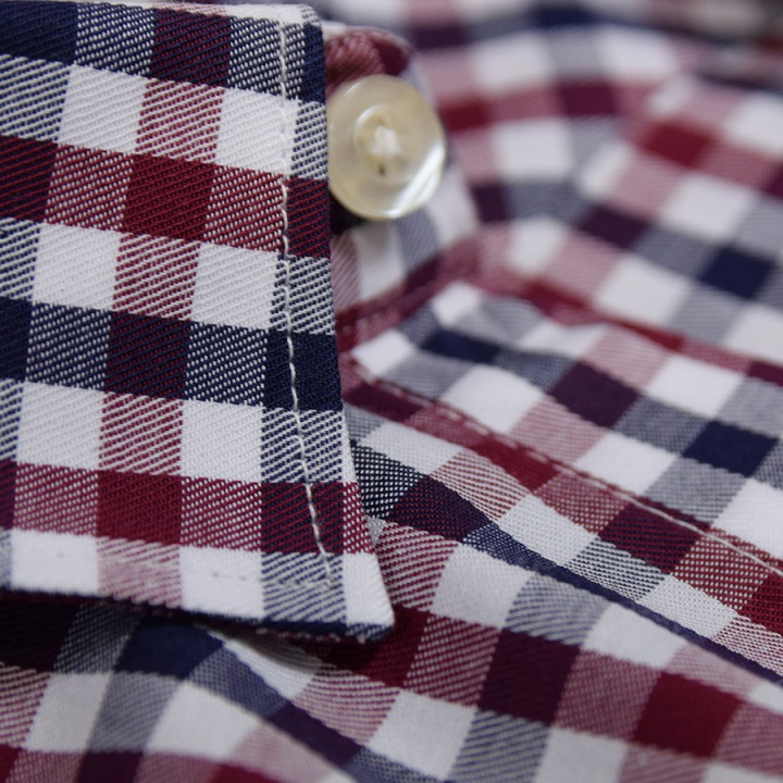 Chemise Vichy Marine et Bordeaux Out Of Ireland