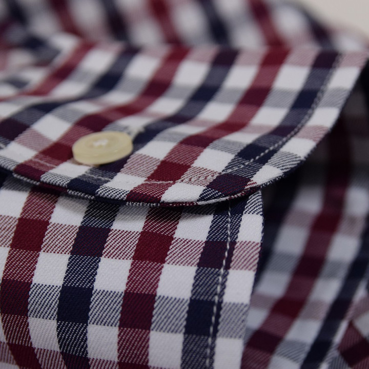 Chemise Vichy Marine et Bordeaux Out Of Ireland