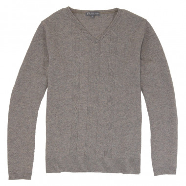 Pull Gris Col V Maille Fine Best Yarn