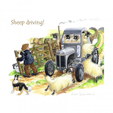 Dessous de Verre Sheep Driving