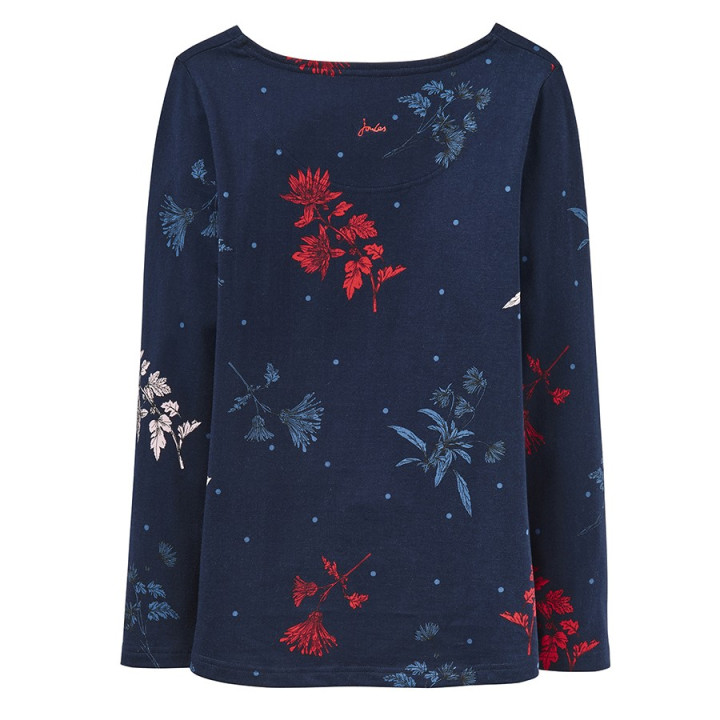 T-shirt Manches Longues Marine Motif Fleurs Tom Joule