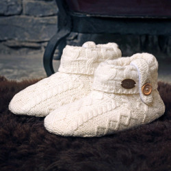 Chaussons Boots Ecru Aran Woollen Mills Chaussons Boots Ecru Aran Woollen Mills