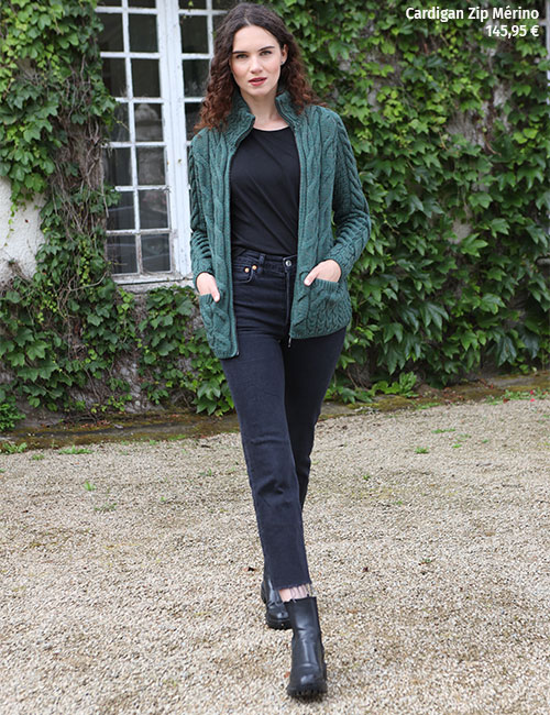 Cardigan Zip Mérino
