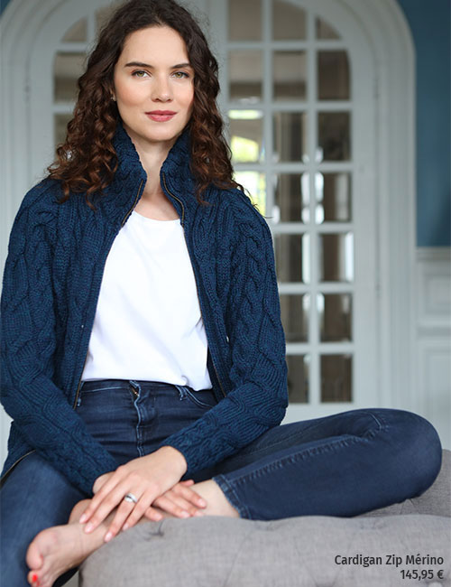 Cardigan Zip Mérinos