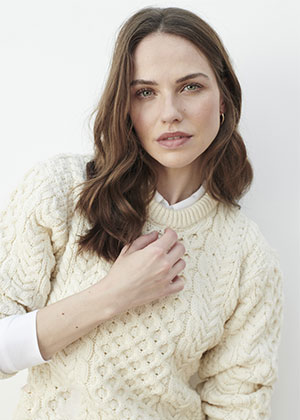 Women's wool aran sweater