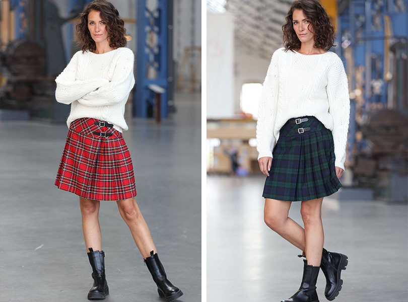 With a kilt