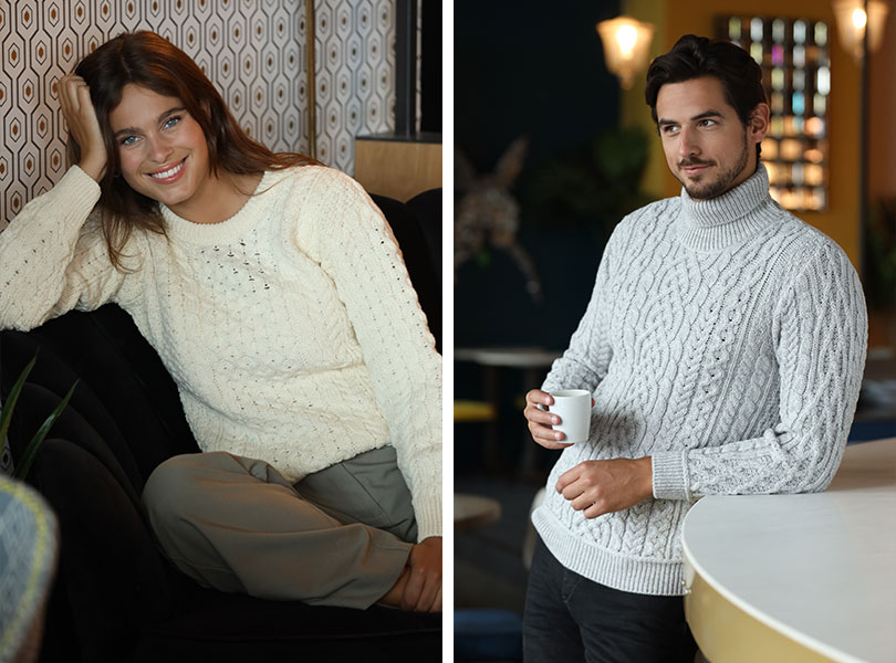 6 ways to wear the Aran sweater - Trends - Le Comptoir Irlandais