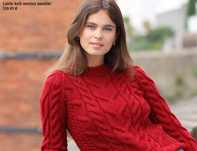 Cable-knit merino sweater