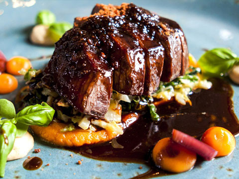 Pièce de boeuf à la bière et à la moutarde