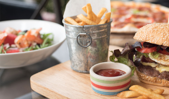 Homemade burger with barbecue sauce