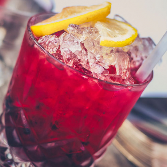 Strawberries and raspberries mocktail