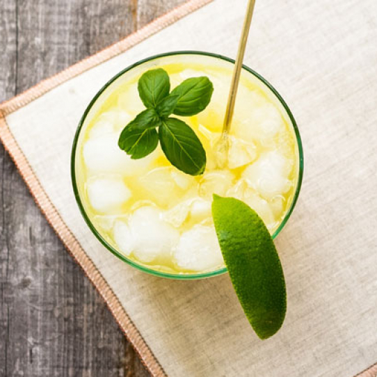 Trois Rivières rum and tonic cocktail