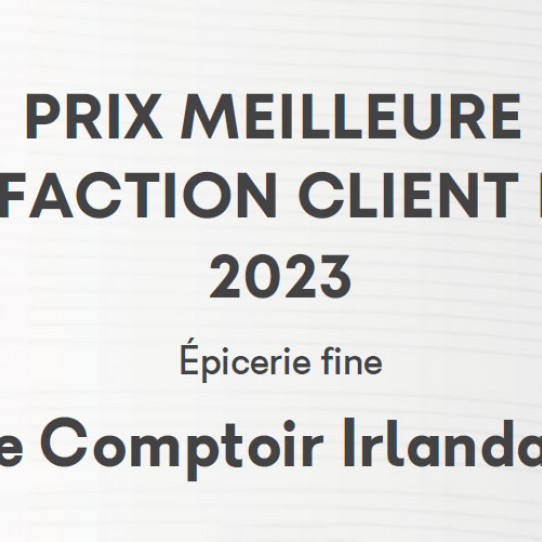 Le Comptoir Irlandais récompensé du Premier Prix Meilleure Satisfaction Client